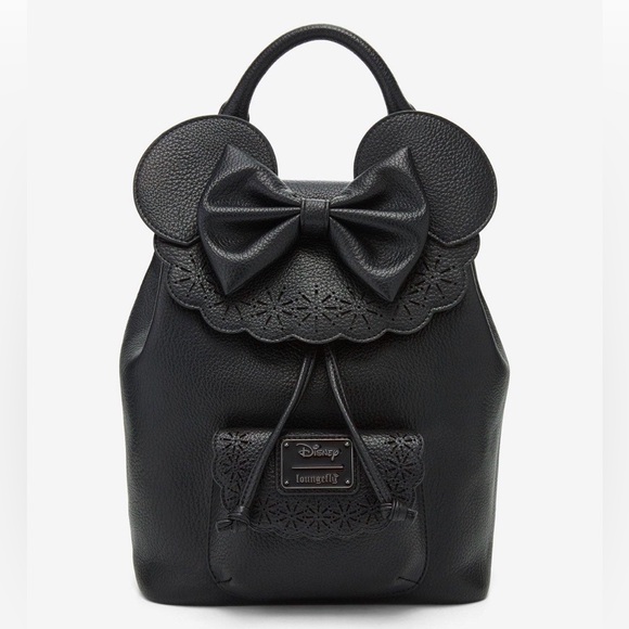 Loungefly Disney Minnie Mouse Pebble Textured
Black Mini Backpack NWT